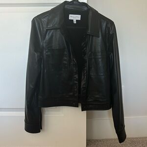 Michael Stars LA Enzo Vegan Leather Jacket Cropped